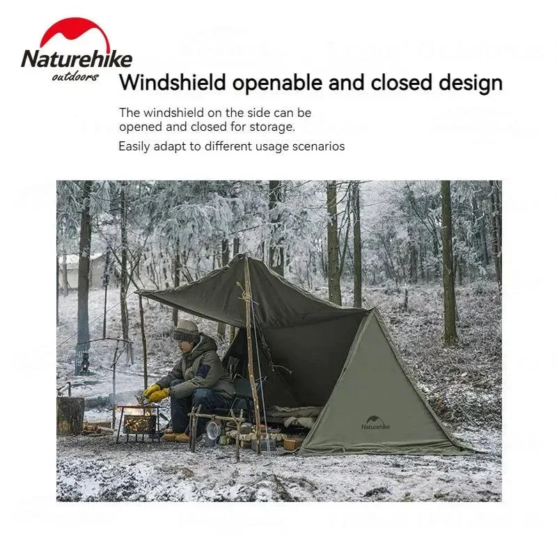 Army Green Single-Person Cotton Ridge Tent – Outdoor Camping, Hiking, Survival Shelter with Large Space & Chimney Ventilation (5.8kg) - Trekker Essentials