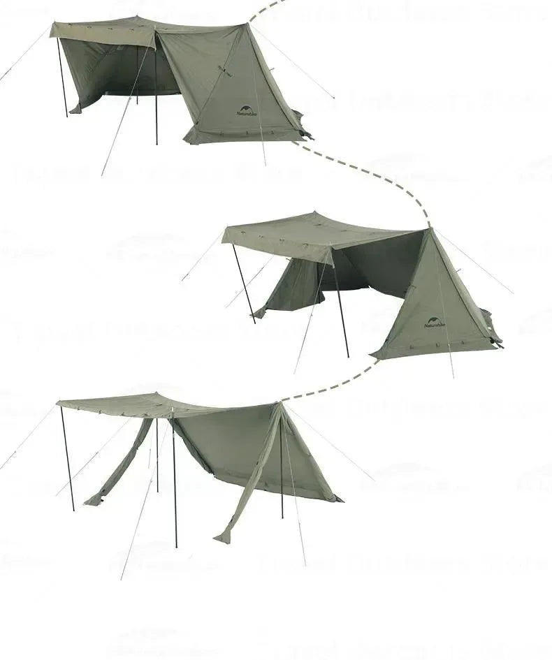 Army Green Single-Person Cotton Ridge Tent – Outdoor Camping, Hiking, Survival Shelter with Large Space & Chimney Ventilation (5.8kg) - Trekker Essentials