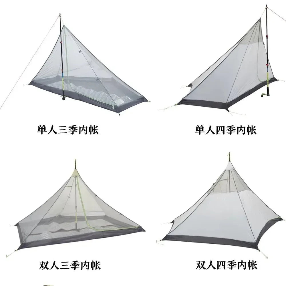 ASTA Gear Xinxue Pyramid Hexagon Camping Tent - Double Layer, Large-Space, Silicon Coating, Windproof, 1-2 Person Tent (No Poles) - Trekker Essentials