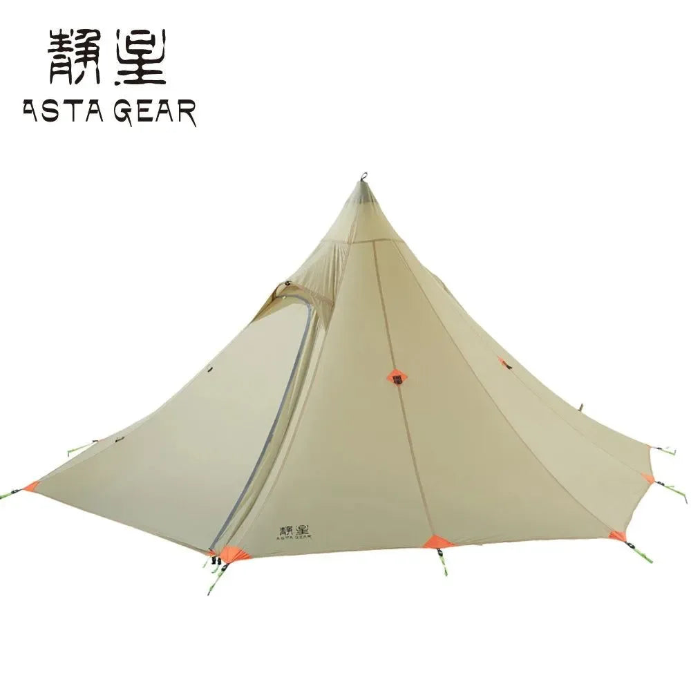 ASTA Gear Xinxue Pyramid Hexagon Camping Tent - Double Layer, Large-Space, Silicon Coating, Windproof, 1-2 Person Tent (No Poles) - Trekker Essentials
