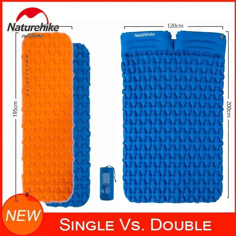 Authentic Naturehike Backpacking Sleeping Pad - Durable Inflatable Camping Mat with Insulation and Carrying Bag - Trekker Essentials