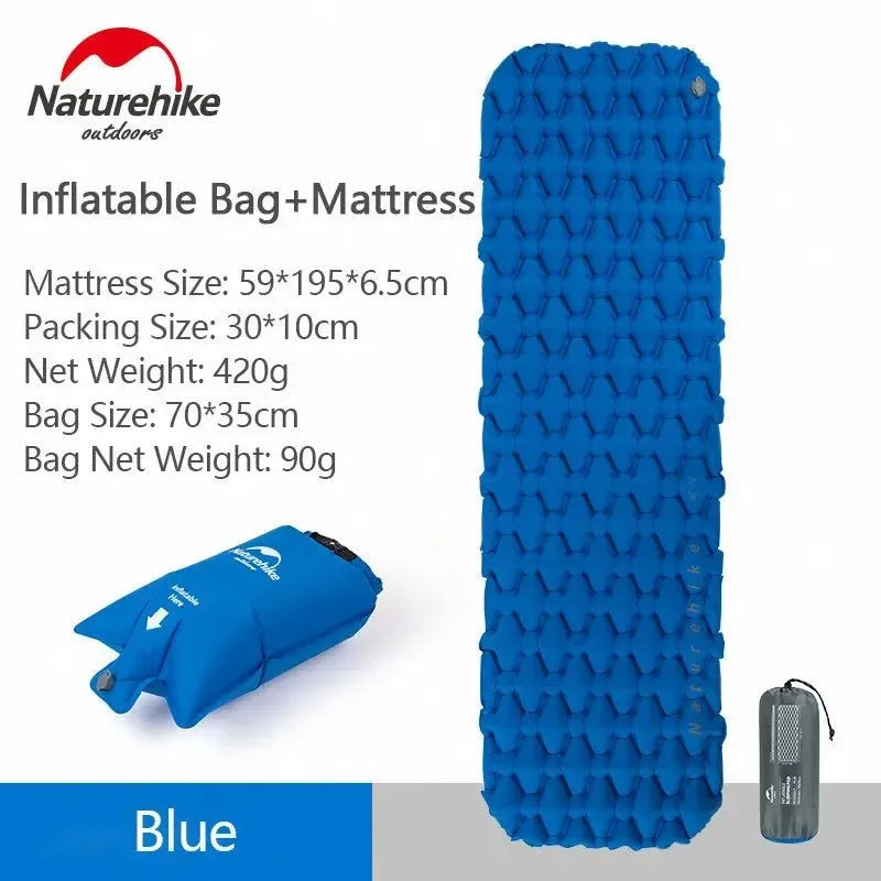 Authentic Naturehike Backpacking Sleeping Pad - Durable Inflatable Camping Mat with Insulation and Carrying Bag - Trekker Essentials