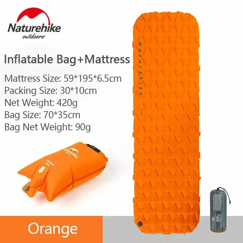 Authentic Naturehike Backpacking Sleeping Pad - Durable Inflatable Camping Mat with Insulation and Carrying Bag - Trekker Essentials