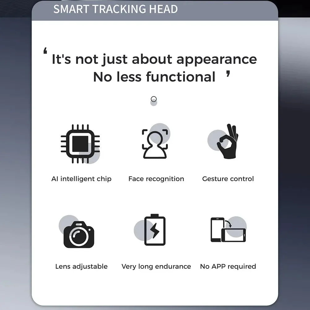 Auto Tracking Phone Tripod - 360° Smart Face Tracking Holder with Fill Light for TikTok/Youtube (Bluetooth, Gesture Control, Type-C) - Trekker Essentials