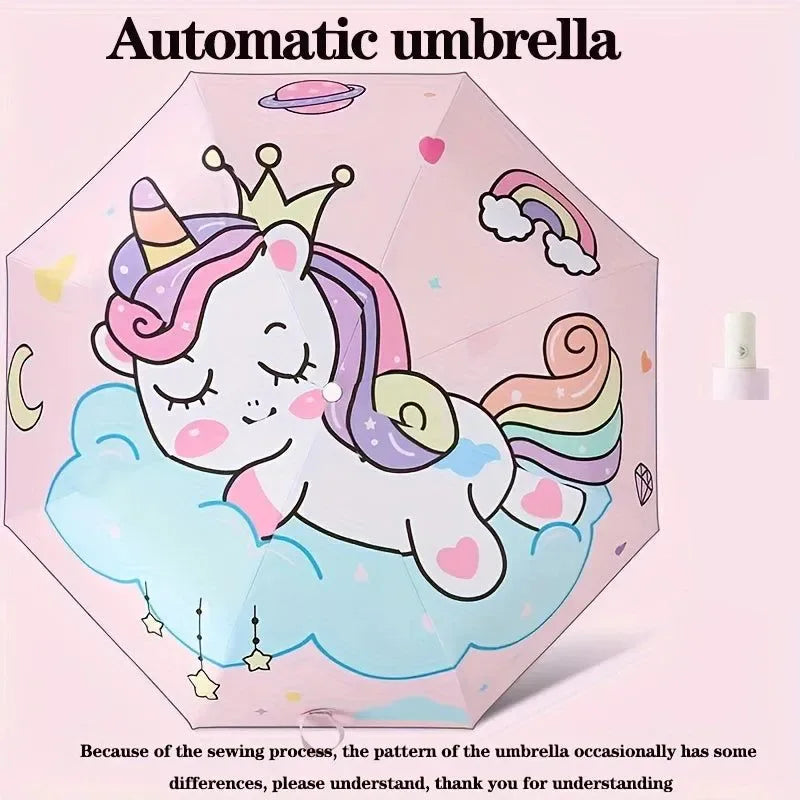 Automatic Dinosaur, Astronaut, Unicorn Umbrella – Windproof and Reflective for Kids - Trekker Essentials