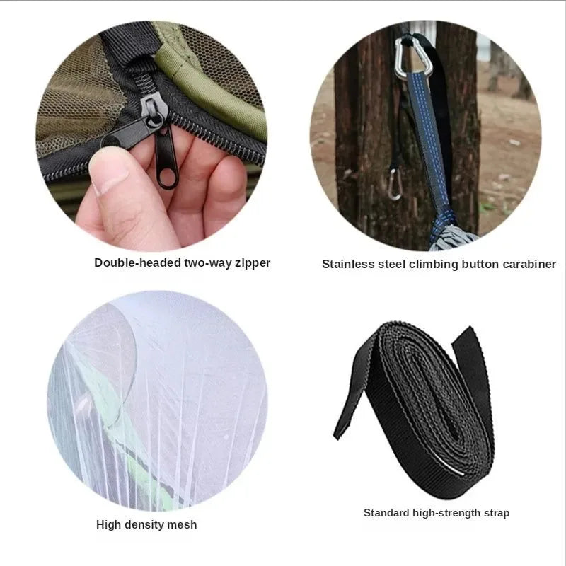 Automatic Quick-opening Mosquito Net Hammock - Outdoor Camping Swing Chair - Trekker Essentials