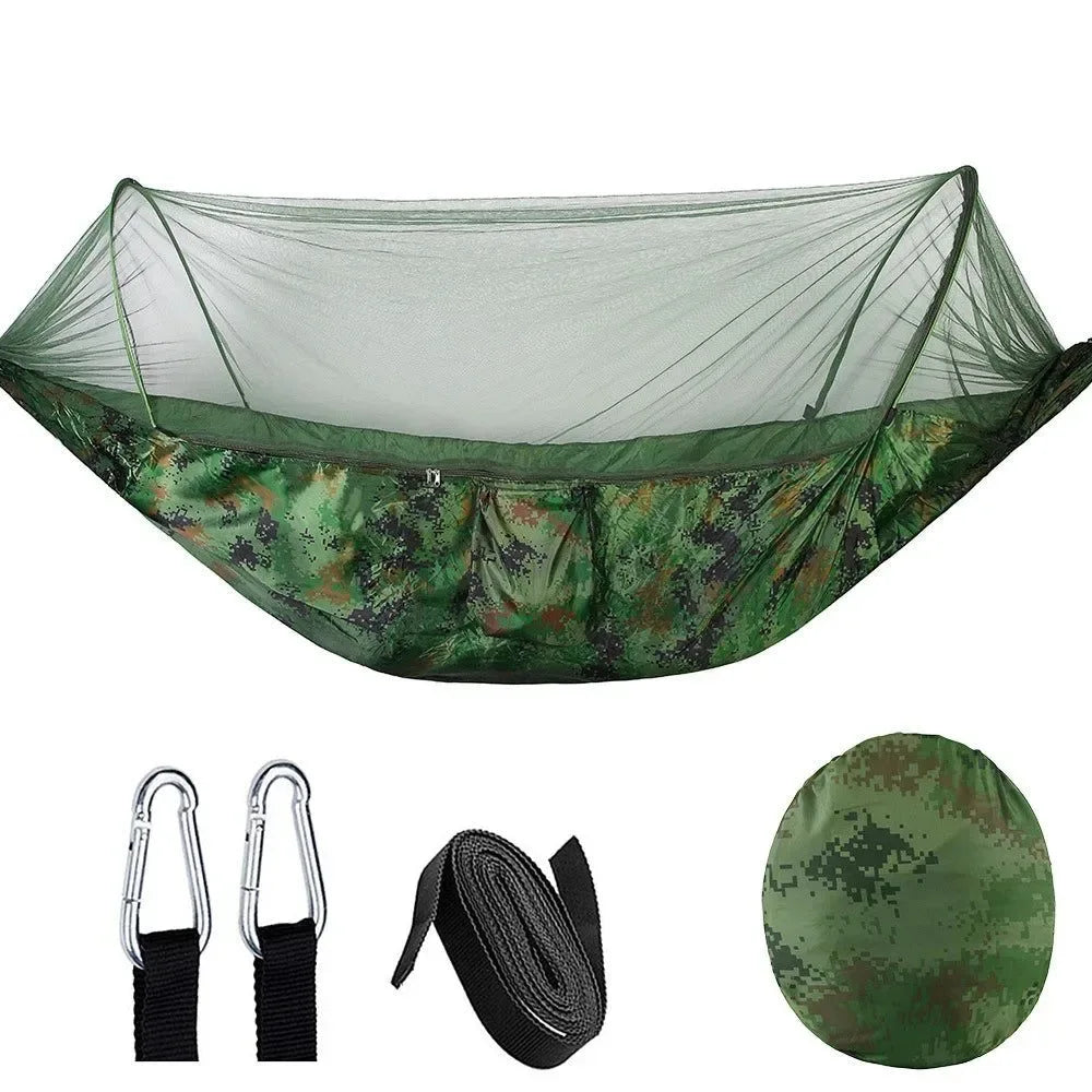 Automatic Quick-opening Mosquito Net Hammock - Outdoor Camping Swing Chair - Trekker Essentials