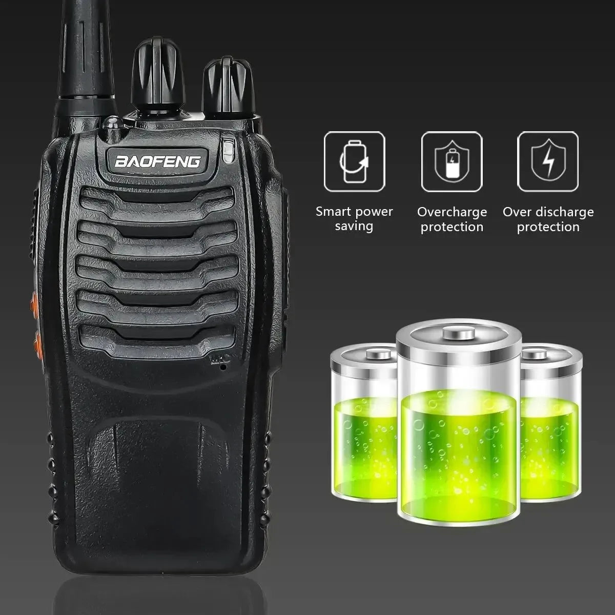 Baofeng BF-888S Pro Walkie Talkie - Long Range Portable UHF 400-470MHz Two-Way Radio for Camping and Hotels - Trekker Essentials