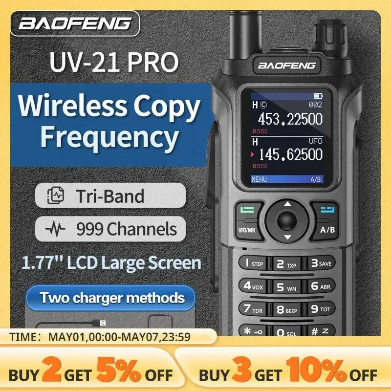 Baofeng UV-21 Pro Walkie Talkie – Long-Range, Waterproof & Multi-Frequency - Trekker Essentials