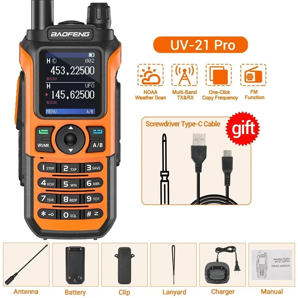 Baofeng UV-21 Pro Walkie Talkie – Long-Range, Waterproof & Multi-Frequency - Trekker Essentials
