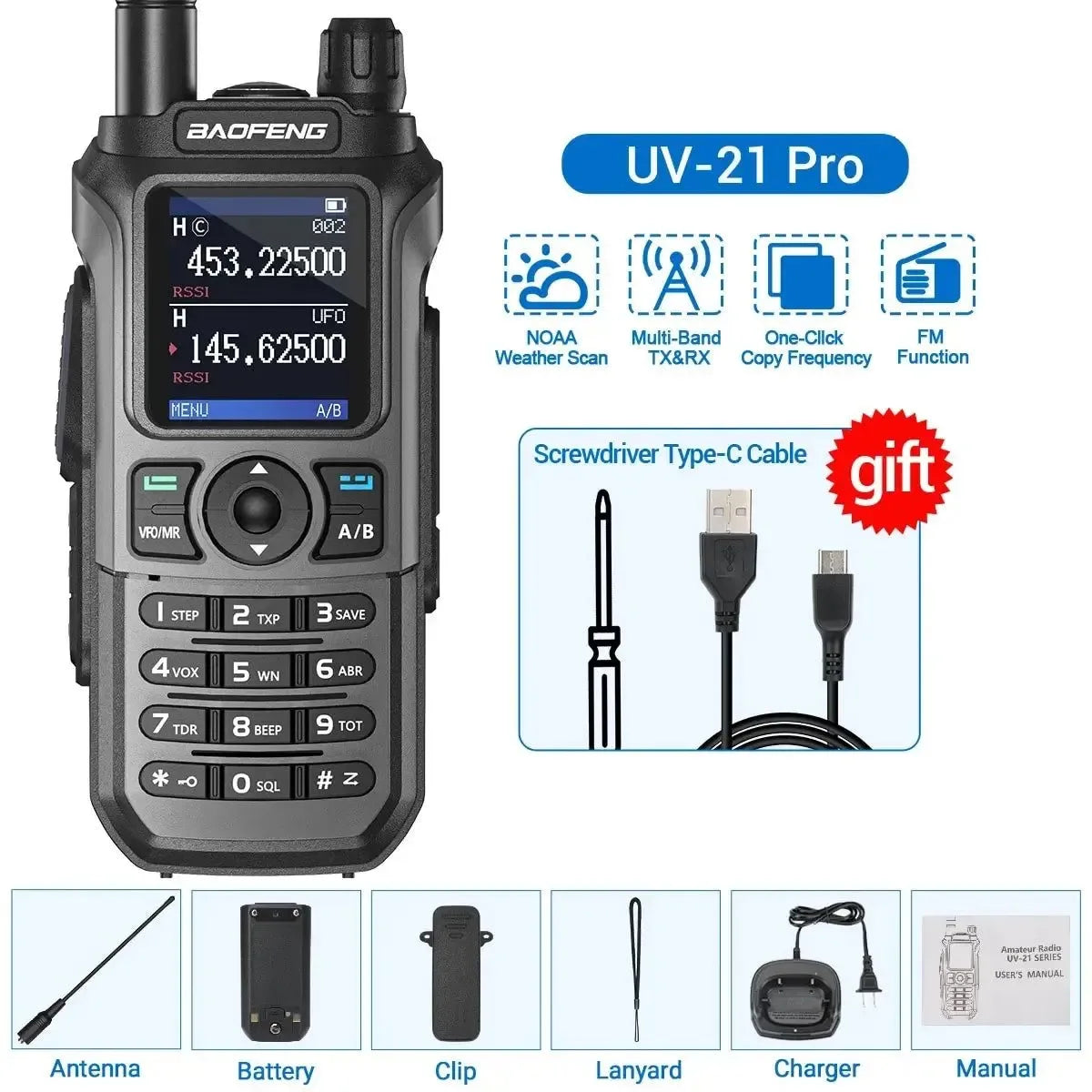Baofeng UV-21 Pro Walkie Talkie – Long-Range, Waterproof & Multi-Frequency - Trekker Essentials