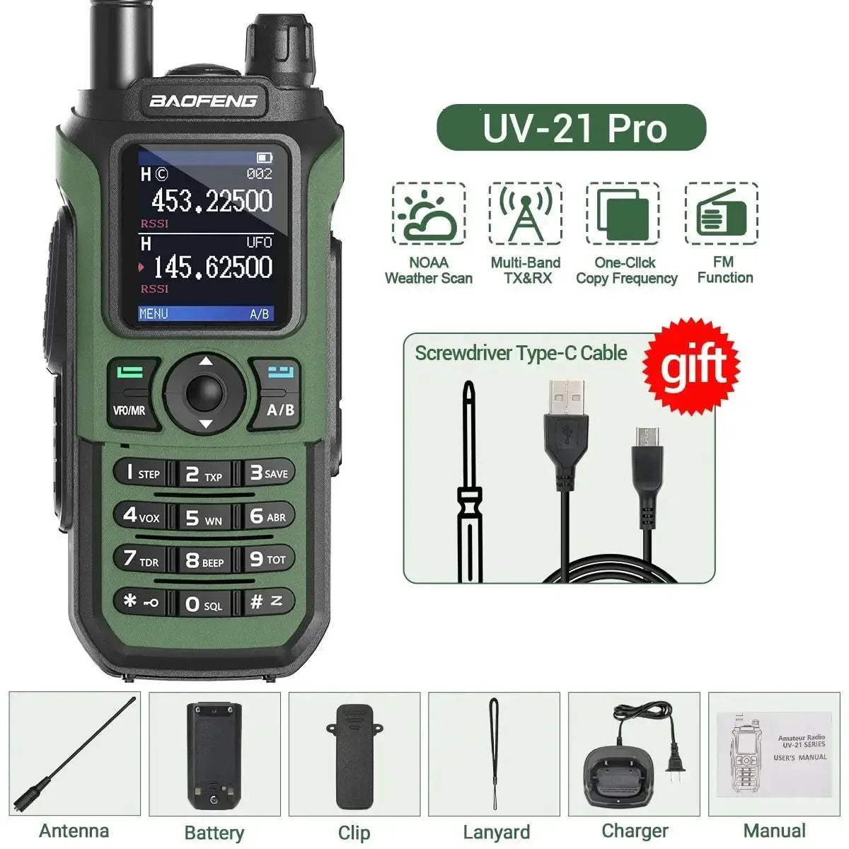 Baofeng UV-21 Pro Walkie Talkie – Long-Range, Waterproof & Multi-Frequency - Trekker Essentials