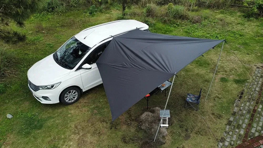 Bat-Shaped Car Side Awning – Waterproof 2x3m UV-Blocking Shelter for SUV/Van - Trekker Essentials