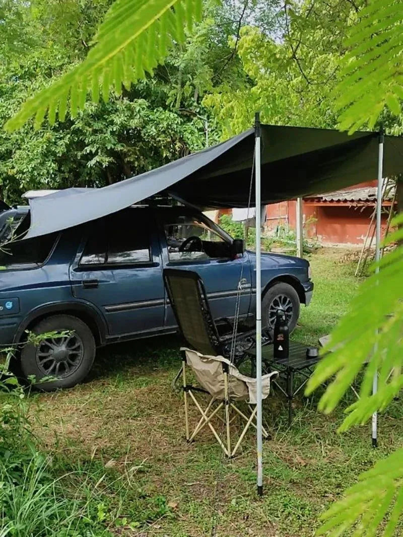 Bat-Shaped Car Side Awning – Waterproof 2x3m UV-Blocking Shelter for SUV/Van - Trekker Essentials