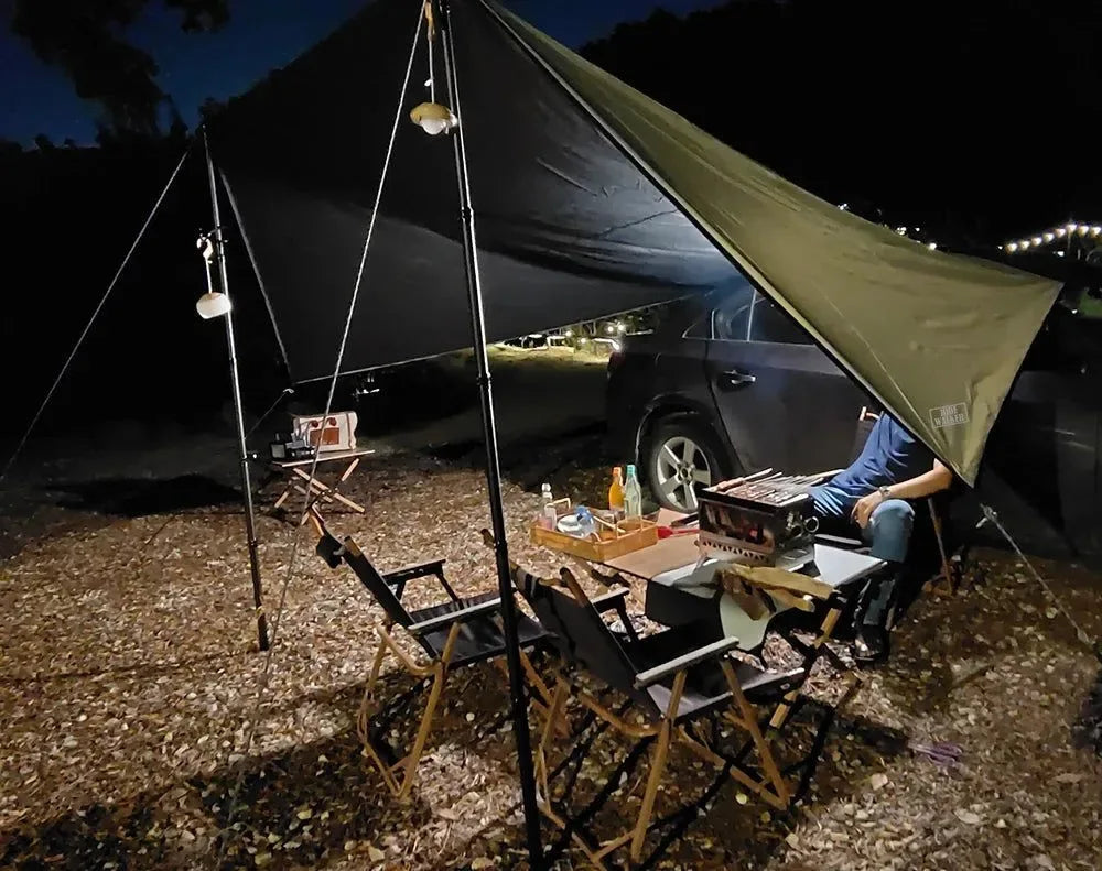 Bat-Shaped Car Side Awning – Waterproof 2x3m UV-Blocking Shelter for SUV/Van - Trekker Essentials