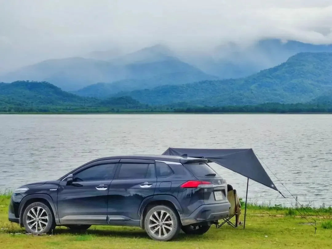 Bat-Shaped Car Side Awning – Waterproof 2x3m UV-Blocking Shelter for SUV/Van - Trekker Essentials