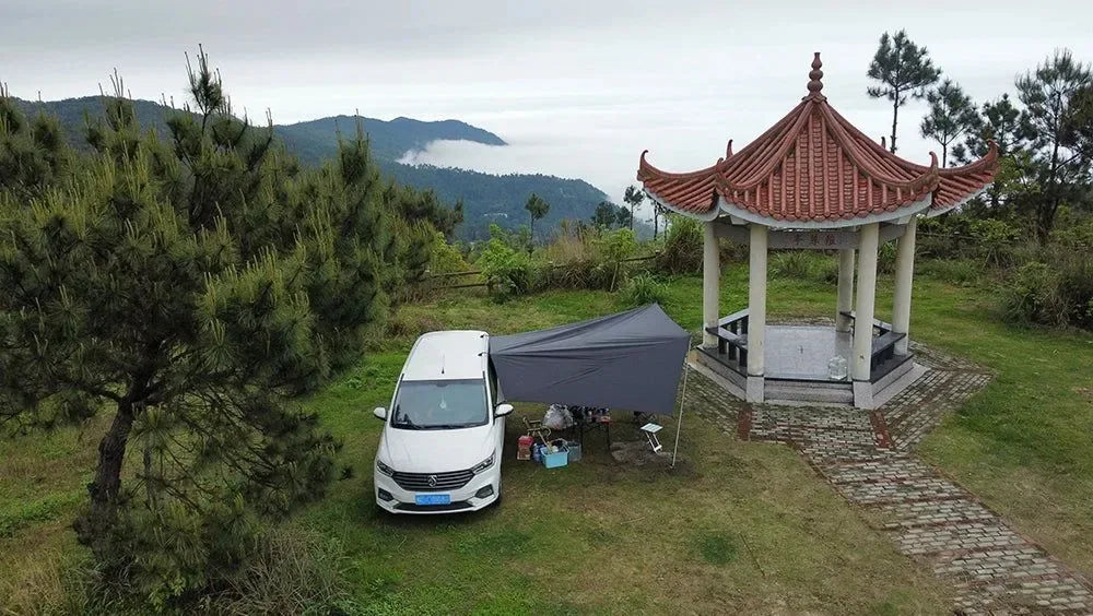 Bat-Shaped Car Side Awning – Waterproof 2x3m UV-Blocking Shelter for SUV/Van - Trekker Essentials