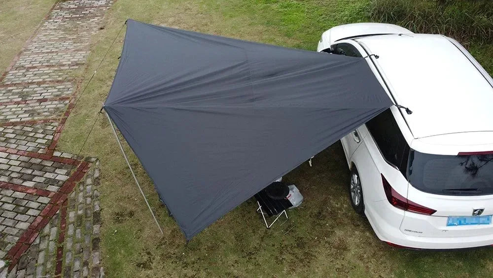 Bat-Shaped Car Side Awning – Waterproof 2x3m UV-Blocking Shelter for SUV/Van - Trekker Essentials