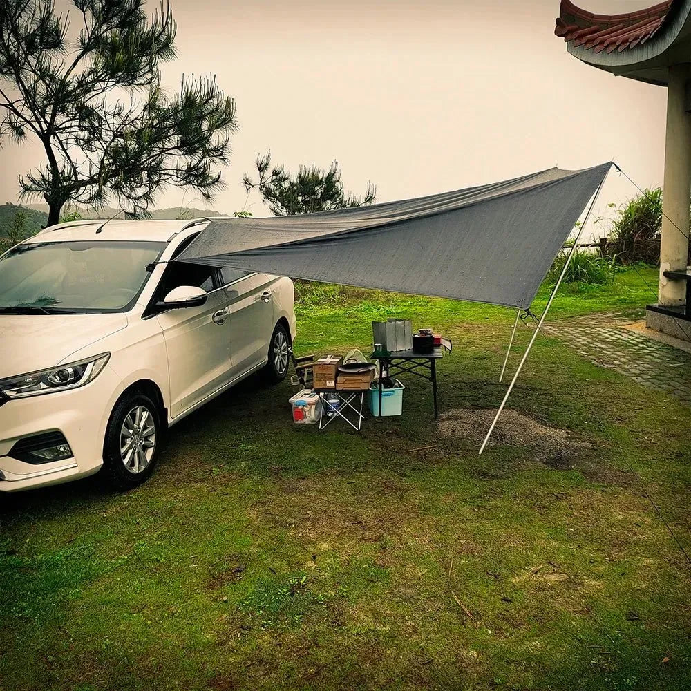 Bat-Shaped Car Side Awning – Waterproof 2x3m UV-Blocking Shelter for SUV/Van - Trekker Essentials