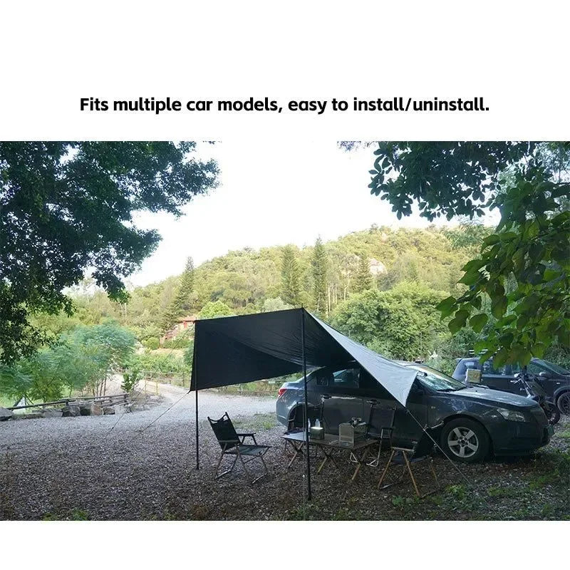 Bat-Shaped Car Side Awning – Waterproof 2x3m UV-Blocking Shelter for SUV/Van - Trekker Essentials