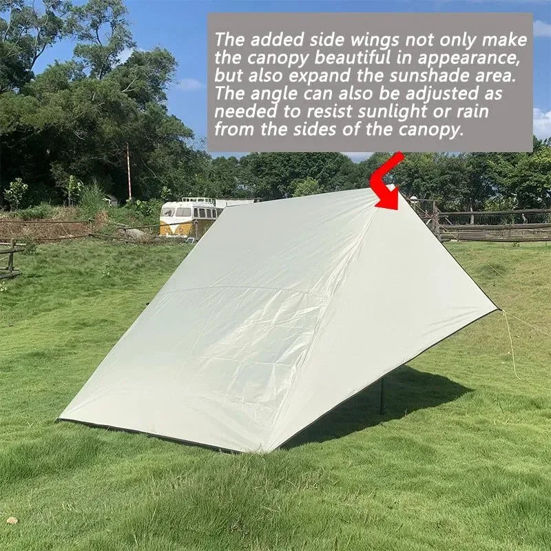 Bat-Shaped Car Side Awning – Waterproof 2x3m UV-Blocking Shelter for SUV/Van - Trekker Essentials