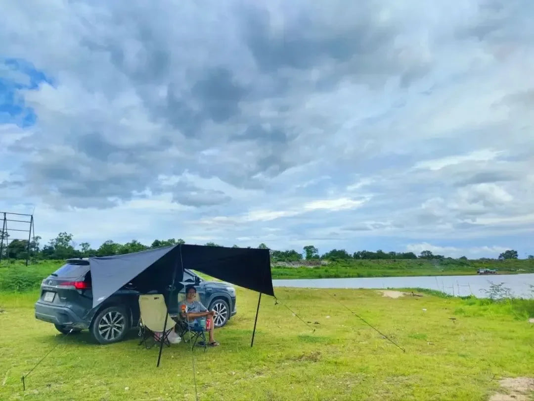 Bat-Shaped Car Side Awning – Waterproof 2x3m UV-Blocking Shelter for SUV/Van - Trekker Essentials