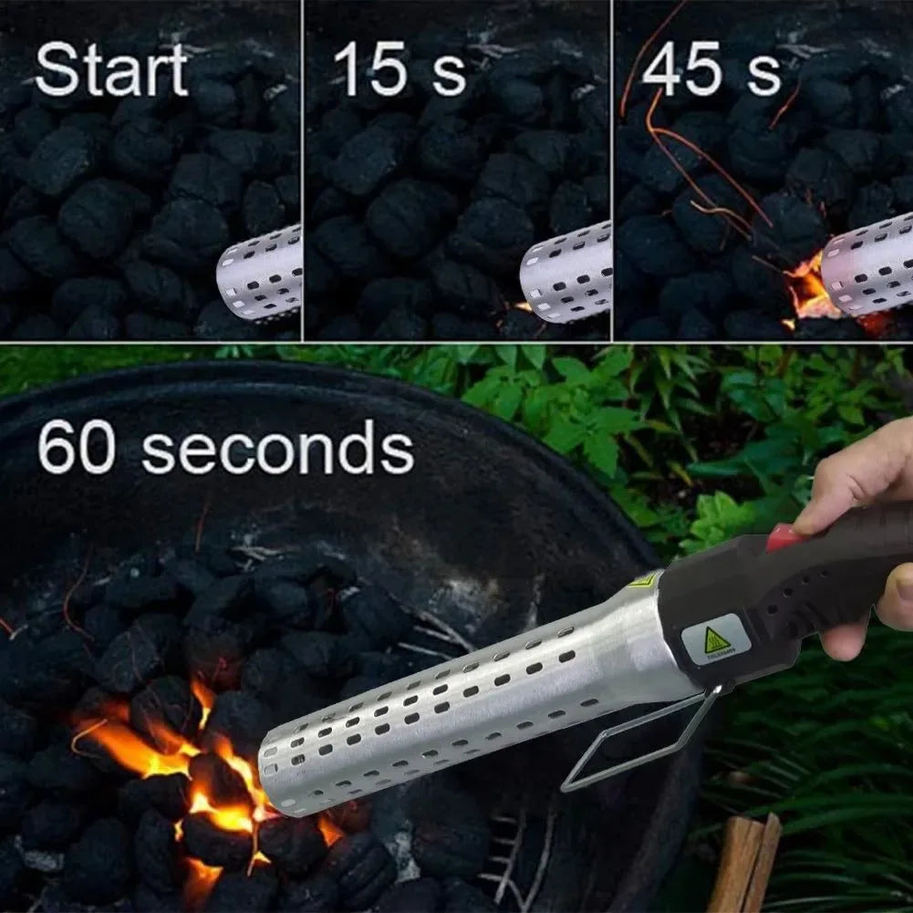 BBQ Starter Charcoal Lighter - Electric Firelighter for Kamado Barbecue Grill | Quickly Ignite BBQ Smoker Grill - Trekker Essentials