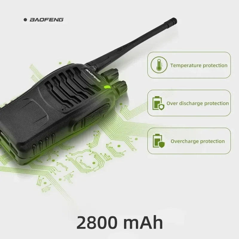 BF-888S UHF Walkie Talkie 2PCS Set - High Power, Channel 16, Flashlight, Portable Two-Way Radio for Children's Toys - Trekker Essentials