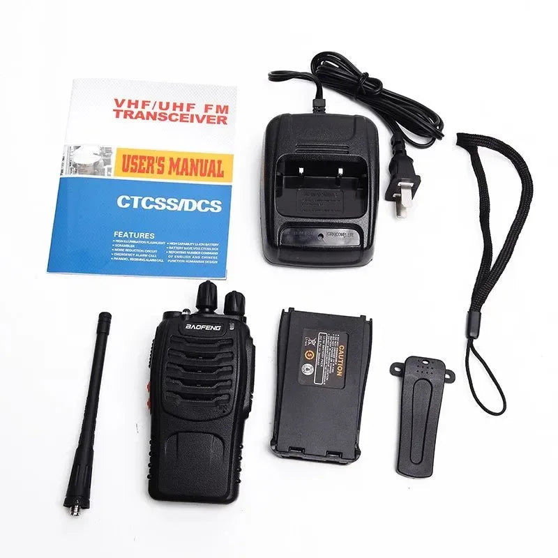 BF-888S UHF Walkie Talkie 2PCS Set - High Power, Channel 16, Flashlight, Portable Two-Way Radio for Children's Toys - Trekker Essentials