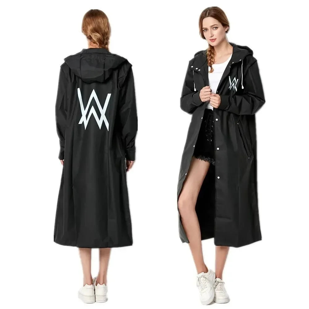 Big Size Men & Women Thin Black Raincoat - Slim Waterproof Adult Poncho - Trekker Essentials