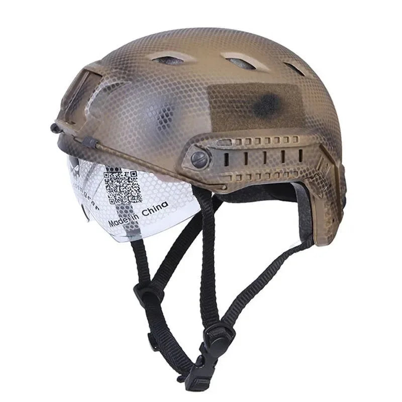 BJ Type FAST Helmet with Tactical Goggles – Ideal for Airsoft, Hunting, and Outdoor Activities - Trekker Essentials