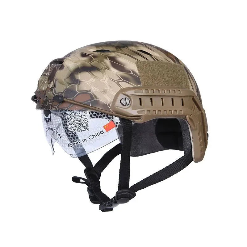 BJ Type FAST Helmet with Tactical Goggles – Ideal for Airsoft, Hunting, and Outdoor Activities - Trekker Essentials