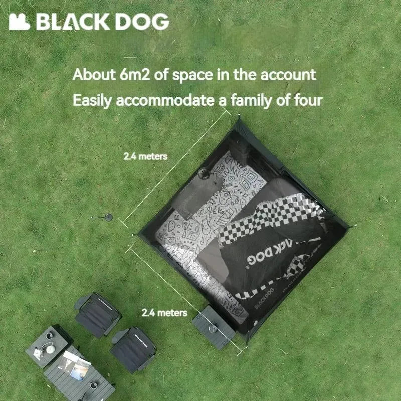 BLACKDOG Automatic Tent with Black Coating, Two Doors, Four Windows - Camping Outdoor Sunscreen Waterproof Quick Opening Tent - Trekker Essentials