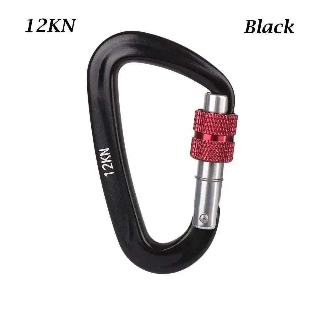BLACKON D-Shaped Professional Carabiner with Security Master Lock: Secure Mountaineering and Climbing Gear - Trekker Essentials