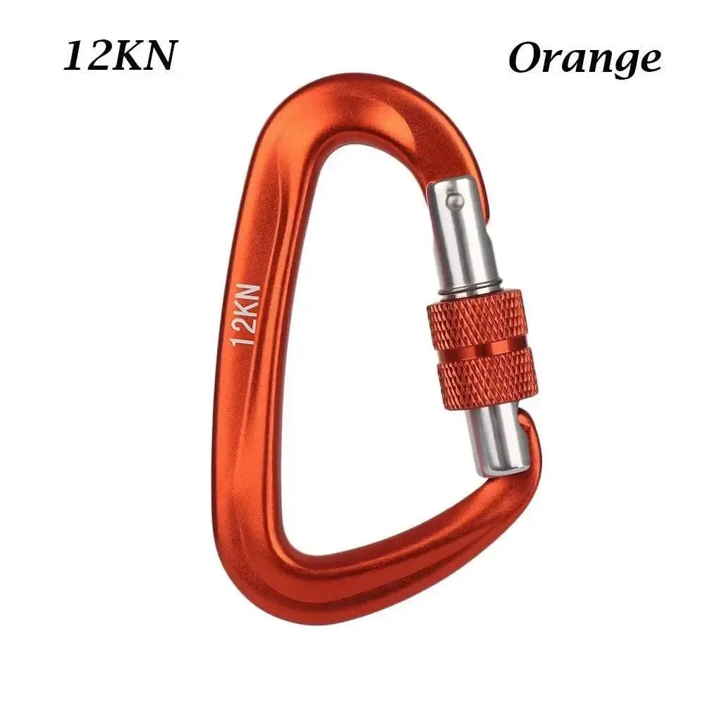 BLACKON D-Shaped Professional Carabiner with Security Master Lock: Secure Mountaineering and Climbing Gear - Trekker Essentials