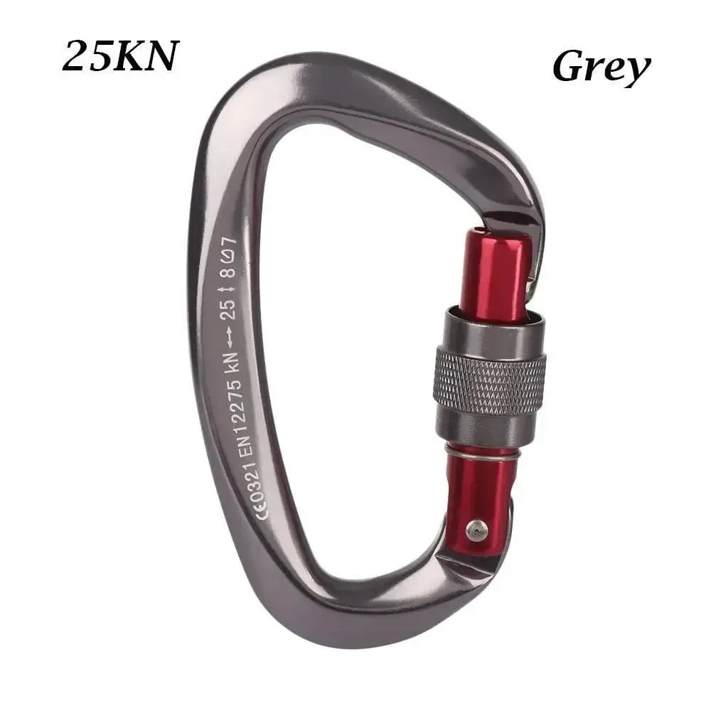 BLACKON D-Shaped Professional Carabiner with Security Master Lock: Secure Mountaineering and Climbing Gear - Trekker Essentials