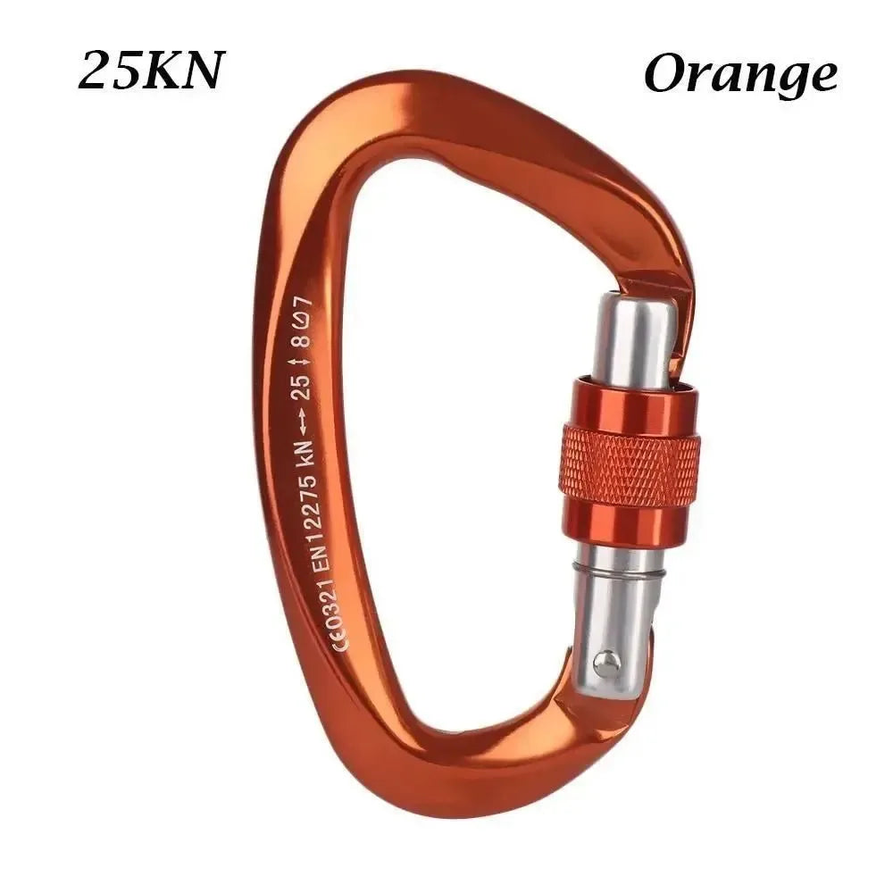 BLACKON D-Shaped Professional Carabiner with Security Master Lock: Secure Mountaineering and Climbing Gear - Trekker Essentials
