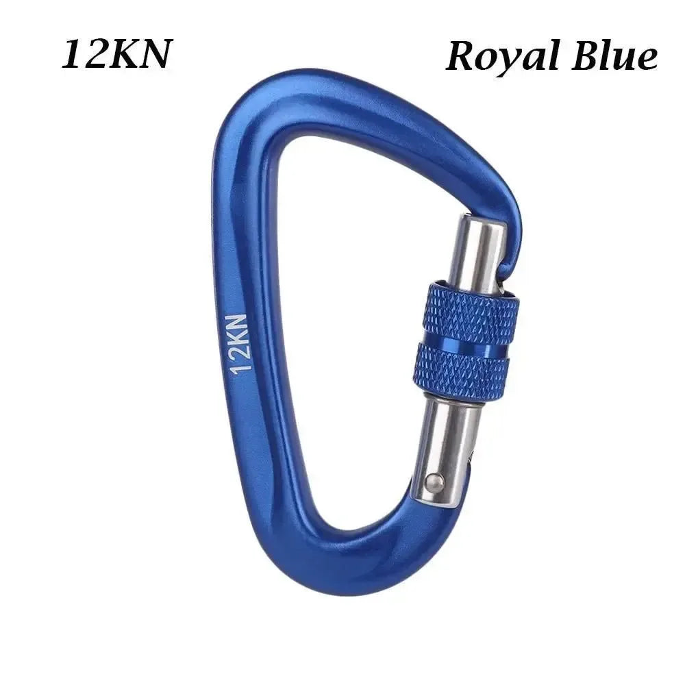 BLACKON D-Shaped Professional Carabiner with Security Master Lock: Secure Mountaineering and Climbing Gear - Trekker Essentials