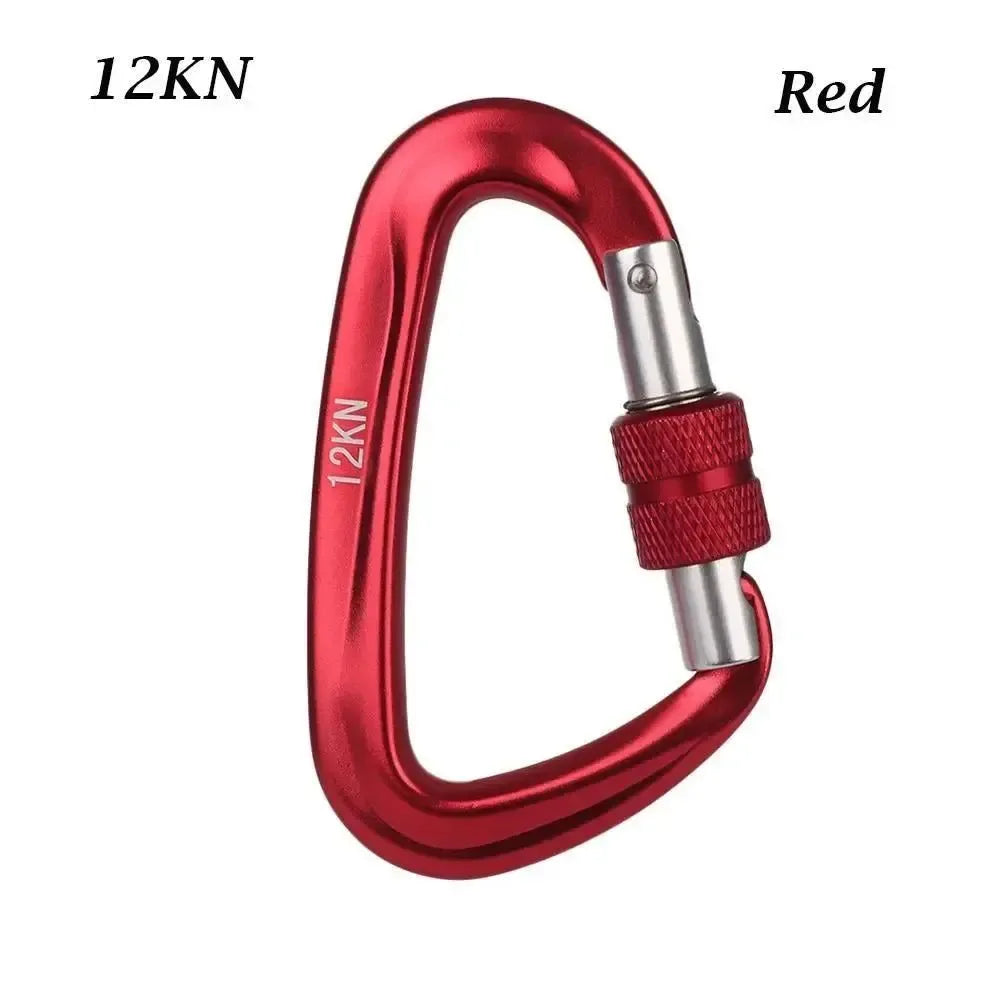 BLACKON D-Shaped Professional Carabiner with Security Master Lock: Secure Mountaineering and Climbing Gear - Trekker Essentials