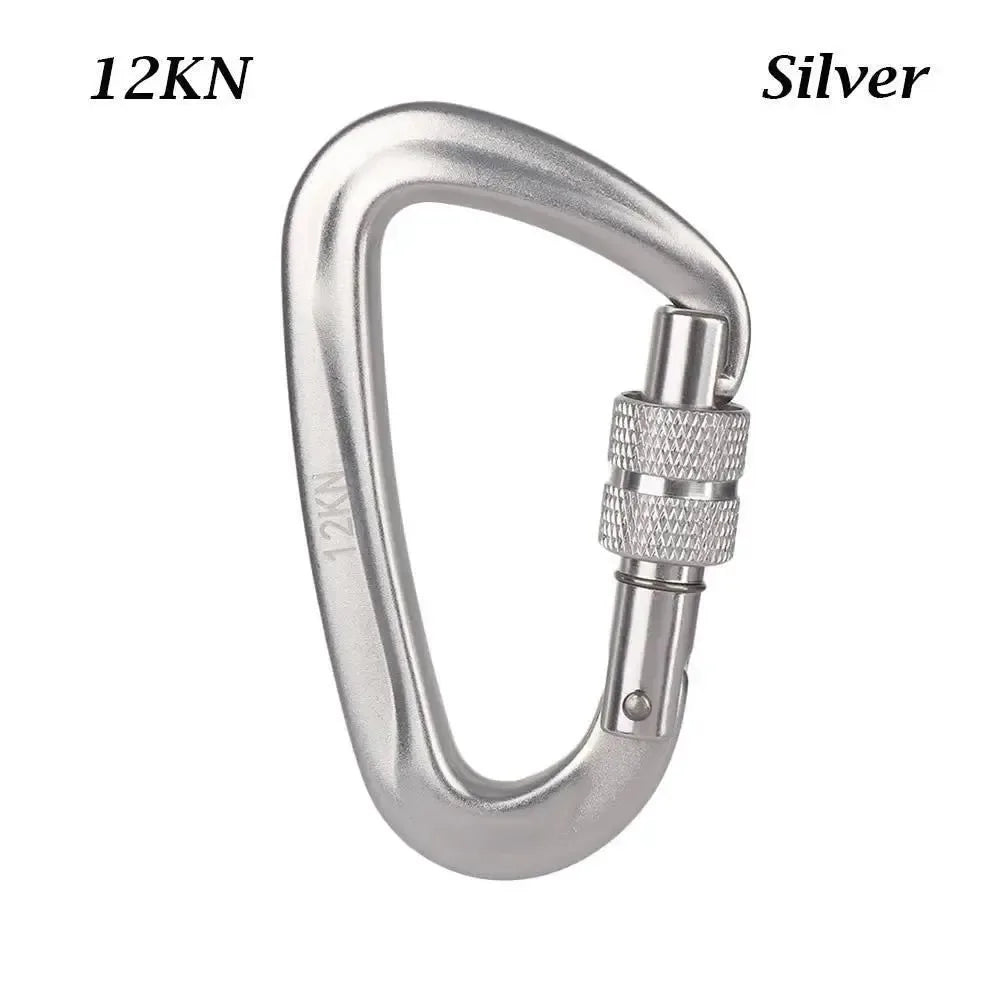 BLACKON D-Shaped Professional Carabiner with Security Master Lock: Secure Mountaineering and Climbing Gear - Trekker Essentials