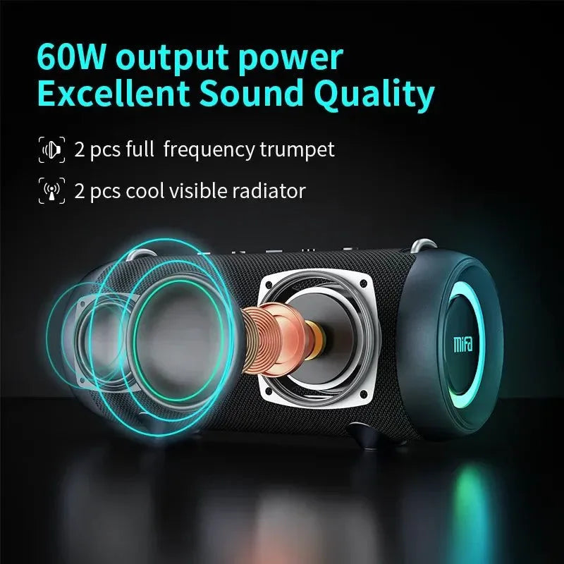 Bluetooth Speaker with 60W Output Power and Class D Amplifier - Excellent Bass Performance for Camping - Trekker Essentials