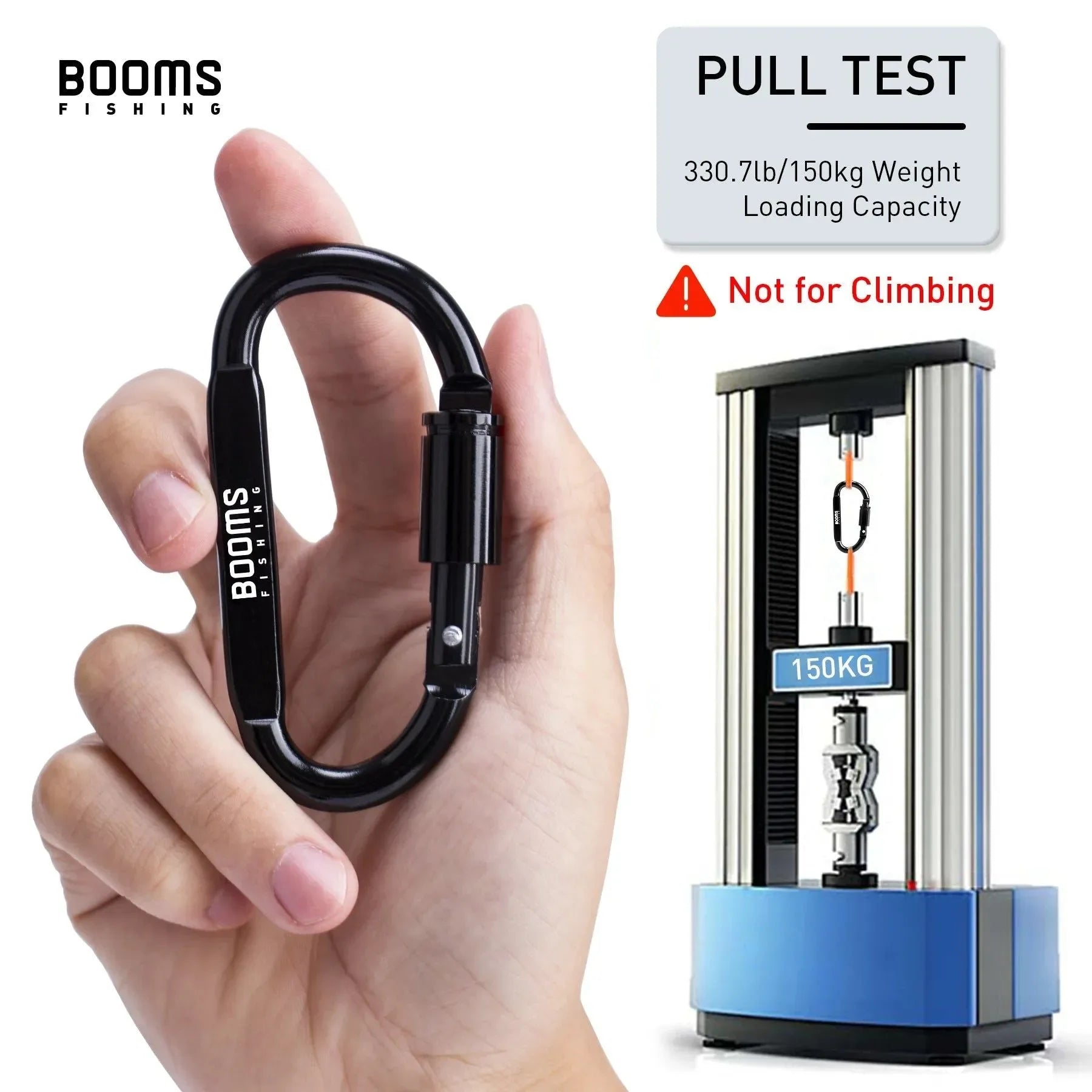 Booms Fishing Survival D-Ring Carabiner Clip - Secure and Versatile Outdoor Equipment - Trekker Essentials