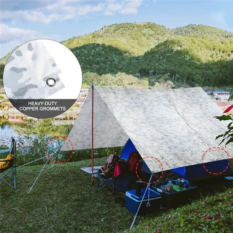 Breathable Camo Poncho - Tactical Raincoat for Camping, Hiking, Hunting, and Birdwatching - Trekker Essentials