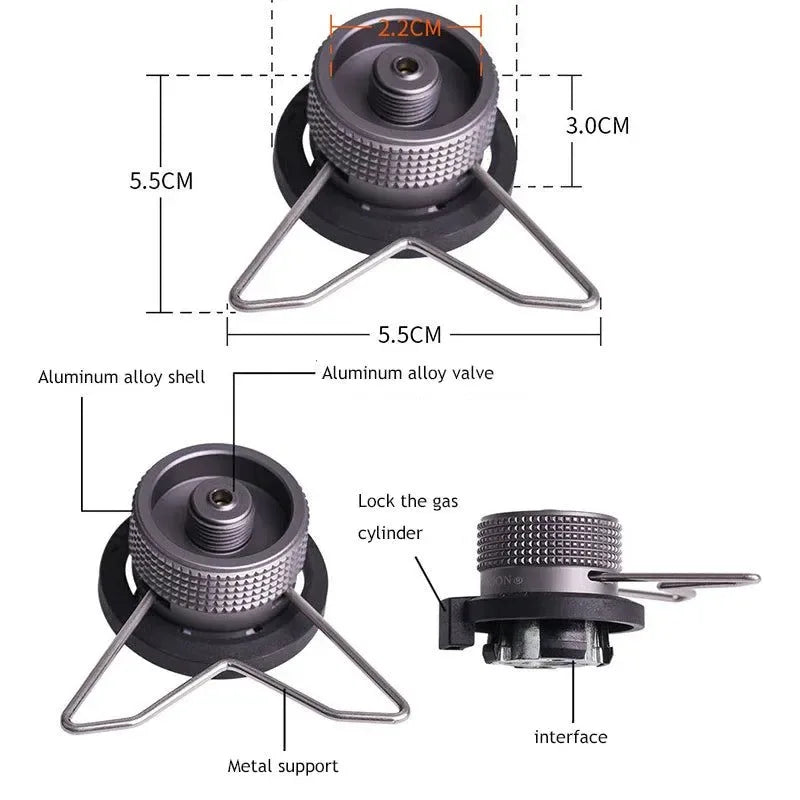 Butane Adapter with Bracket for Gas Cartridge Conversion, Nozzle to Screw Type, Lindal Valve Output - Trekker Essentials