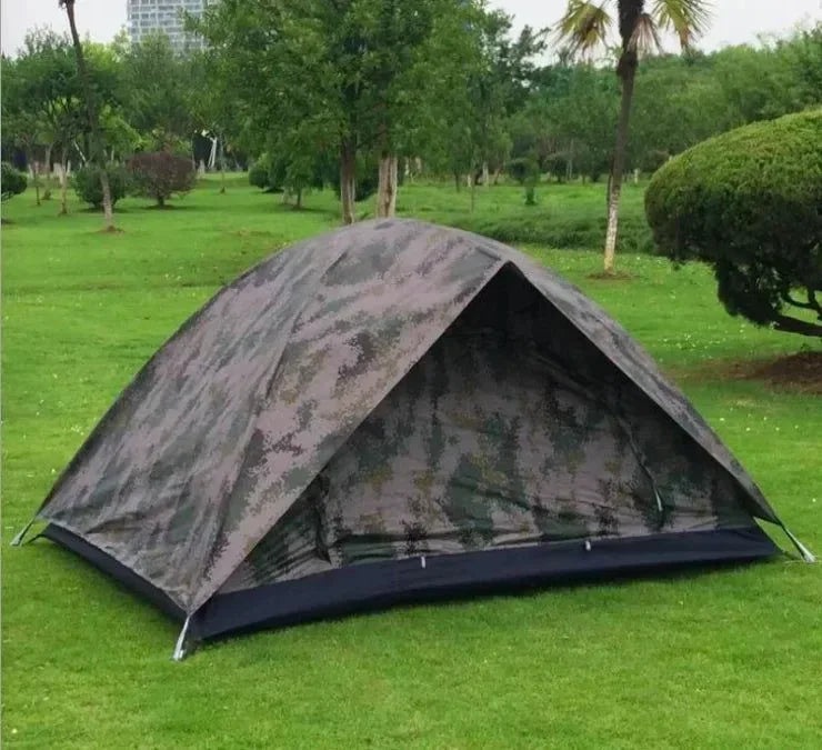 Camouflage 2-Person Four-Season Double Tent - Double Door Outdoor Camping Tent - Trekker Essentials