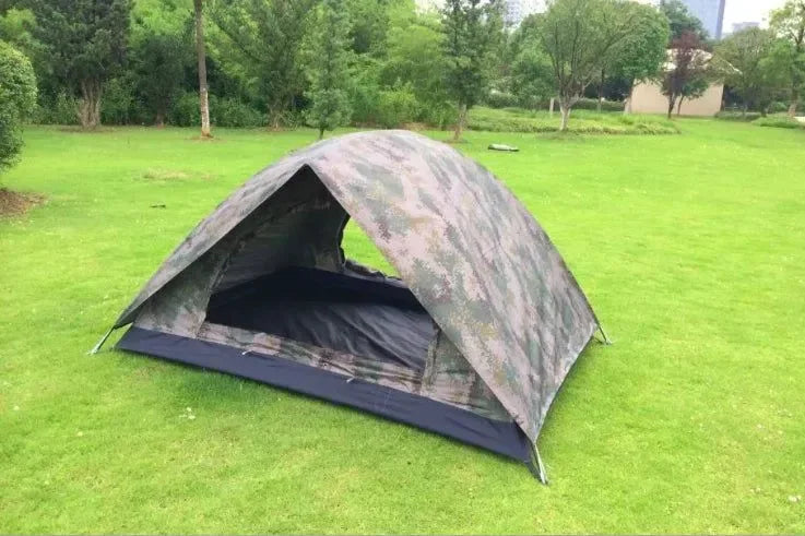Camouflage 2-Person Four-Season Double Tent - Double Door Outdoor Camping Tent - Trekker Essentials