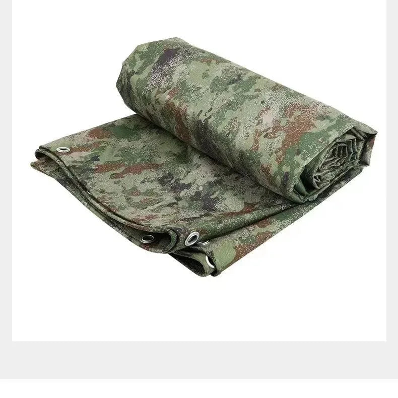 Camouflage Oxford Tarpaulin Camping Tent - Rainproof, Waterproof Sun Shelter Canopy, Outdoor Pergola and Furniture Cover - Trekker Essentials