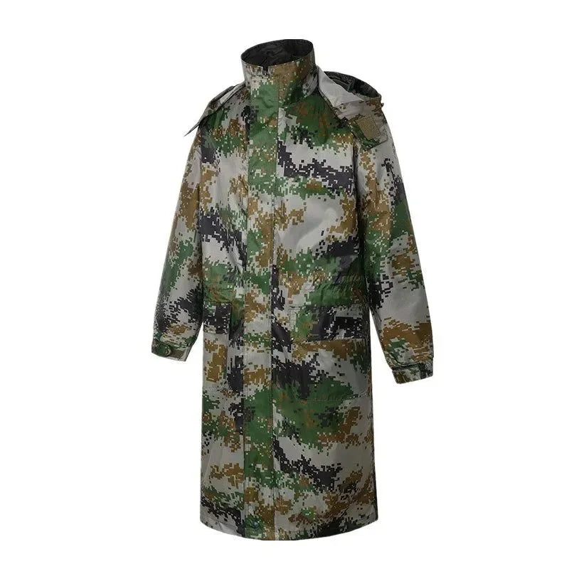 Camouflage Reflective Long One-Piece Raincoat - Waterproof Poncho for Men and Women - Trekker Essentials