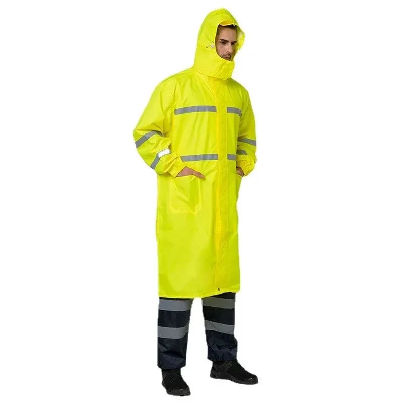 Camouflage Reflective Long One-Piece Raincoat - Waterproof Poncho for Men and Women - Trekker Essentials