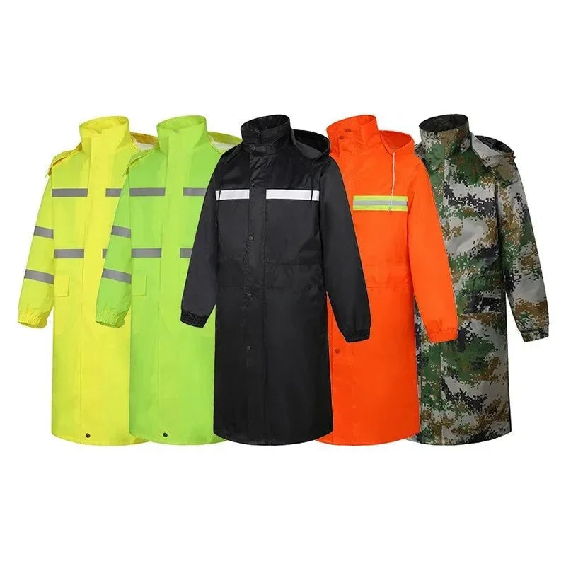 Camouflage Reflective Long One-Piece Raincoat - Waterproof Poncho for Men and Women - Trekker Essentials